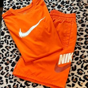 Nike Vibrant Orange Youth Tee and Shorts Combo